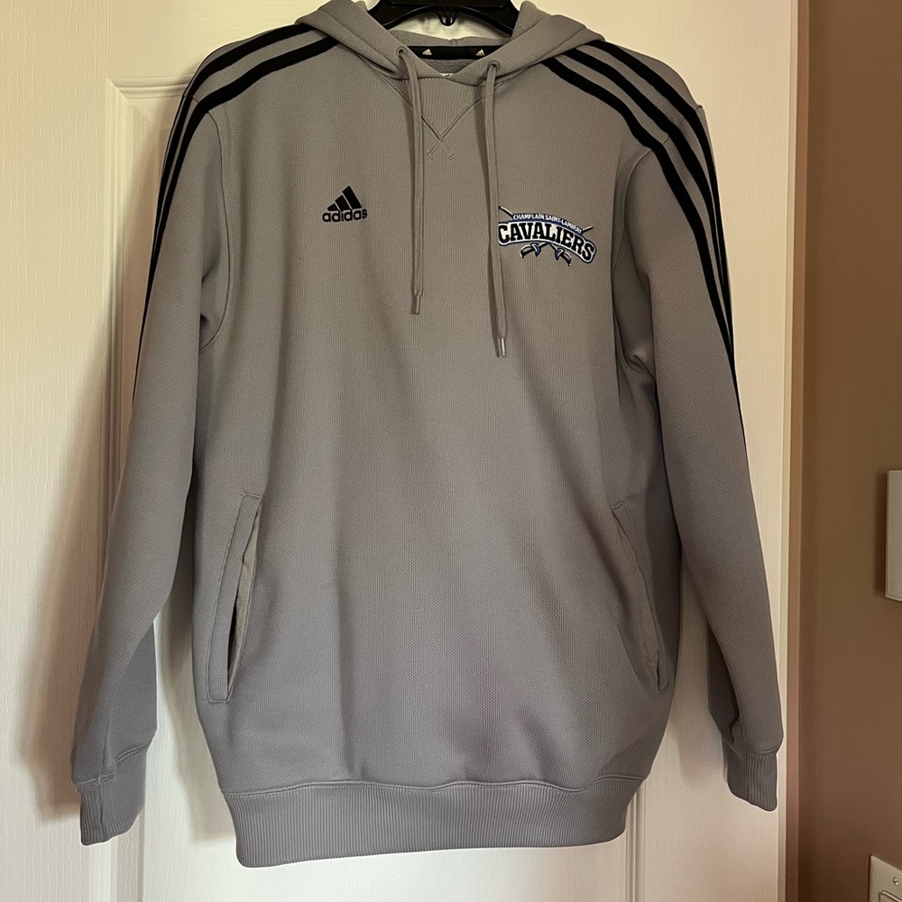 Adidas Gray Hoodie with Black Accents
